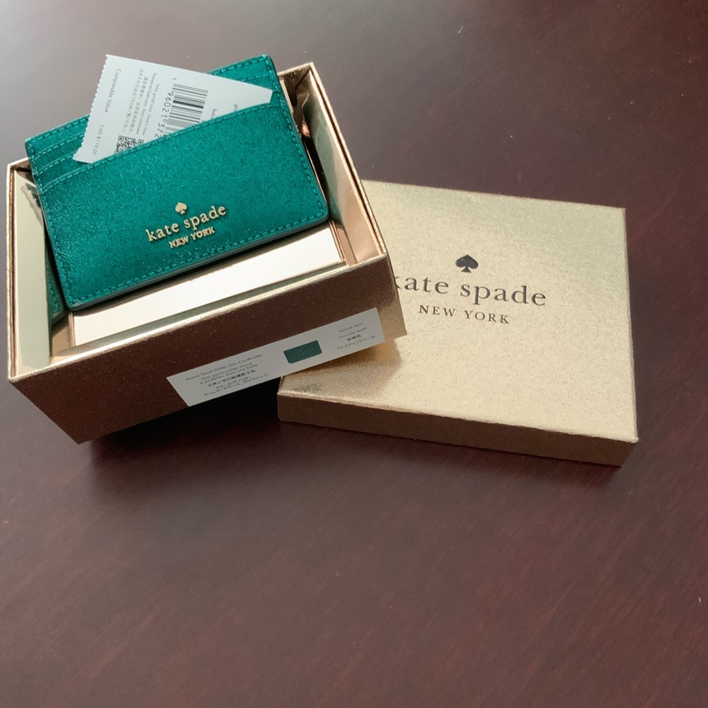 ♠️kate spade♠️ NWT Green Glitter Card Holder